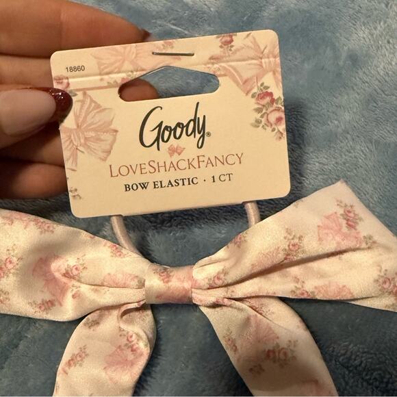 Goody x LoveShackFancy Ruffle Bow Hair Clip Ponytail - Rosa Beaux Floral Pink